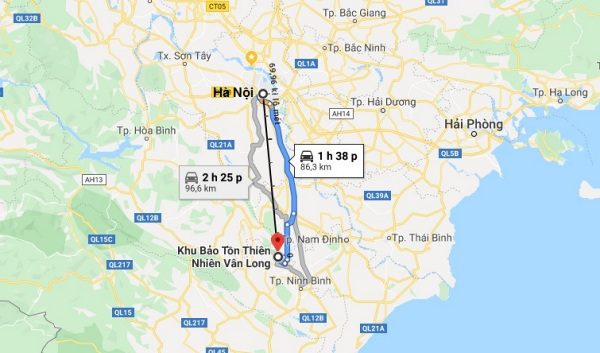 Hà Nội  - Ninh Bình khoảng 97 km